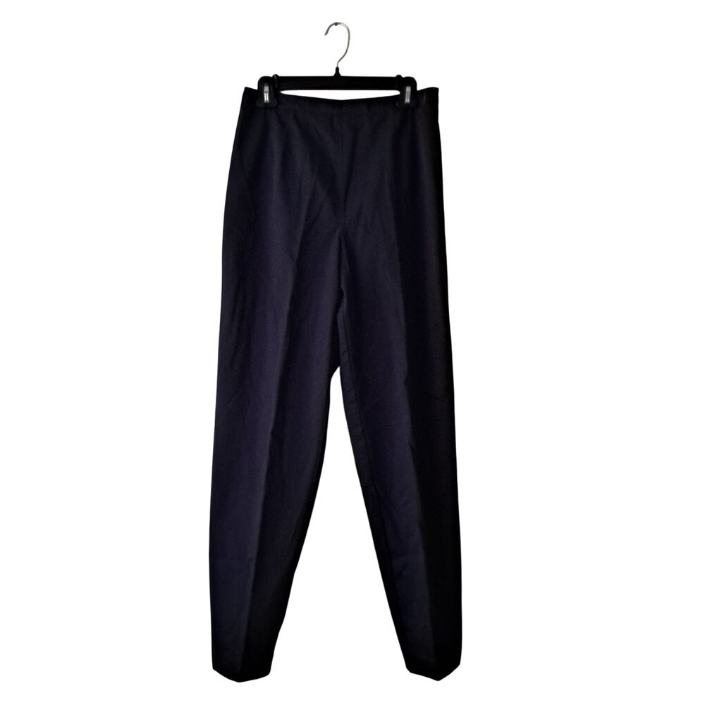 Talbots Wrinkle Resistant Cotton Pants Pull On Tapered Ankle Black Women Sz 10L